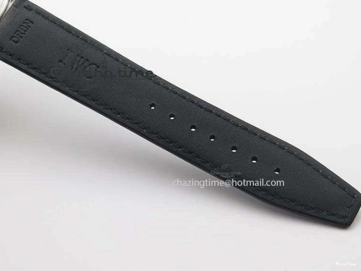 MIROTIME 0511 GoodFit Portofino SCHAFFHAUSEN SS MKF 1:1 V2 Best Edition Black Dial On Black Leather Strap A 7350